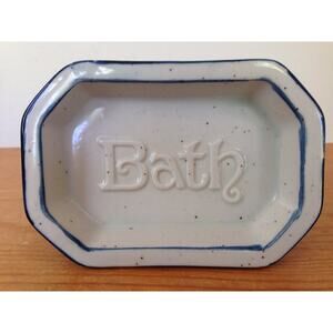 Vtg Japanese Stoneware French Country Floral Porcelain Bathroom Bar Soap Dish
